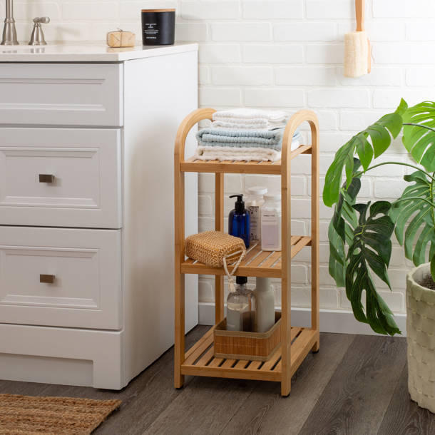 Rebrilliant Naoya Bamboo Freestanding Bathroom Shelves | Wayfair
